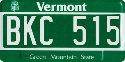 VT license plate BKC515