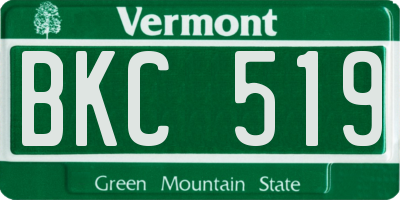 VT license plate BKC519