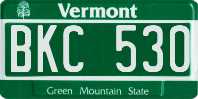 VT license plate BKC530