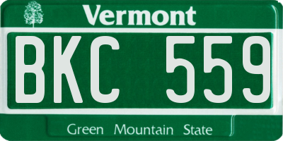 VT license plate BKC559