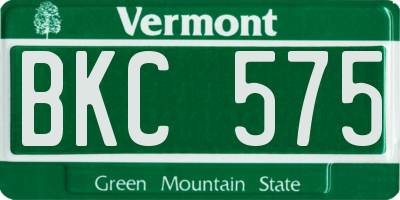 VT license plate BKC575