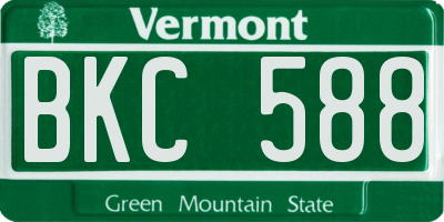 VT license plate BKC588
