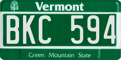 VT license plate BKC594