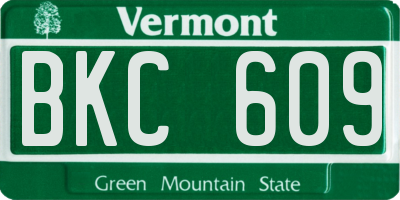VT license plate BKC609