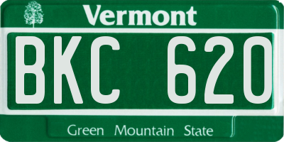VT license plate BKC620