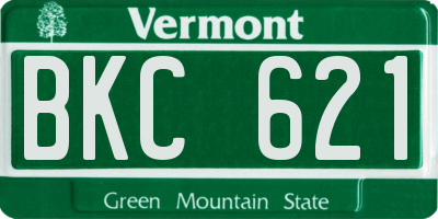 VT license plate BKC621