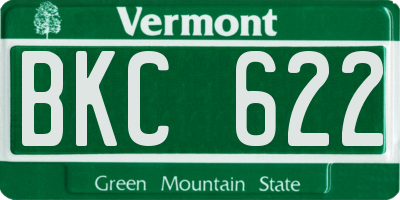 VT license plate BKC622