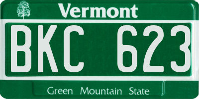 VT license plate BKC623
