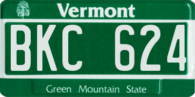 VT license plate BKC624
