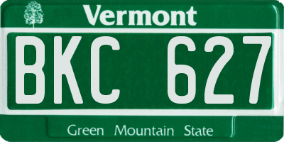 VT license plate BKC627