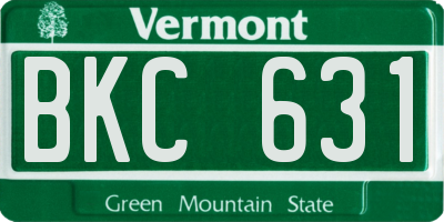 VT license plate BKC631
