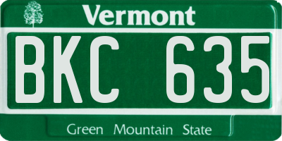 VT license plate BKC635