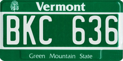 VT license plate BKC636