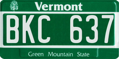 VT license plate BKC637