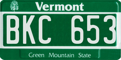 VT license plate BKC653