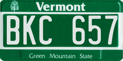 VT license plate BKC657