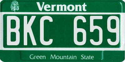 VT license plate BKC659