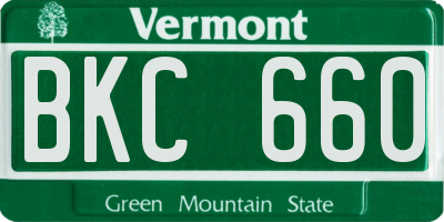 VT license plate BKC660
