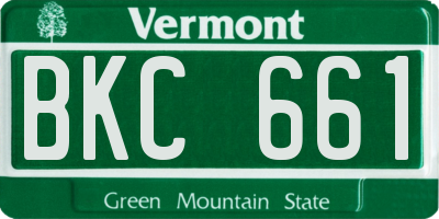 VT license plate BKC661