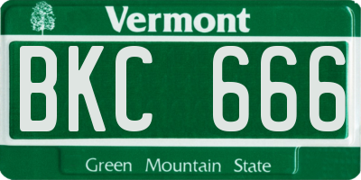 VT license plate BKC666