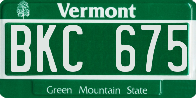 VT license plate BKC675