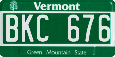 VT license plate BKC676