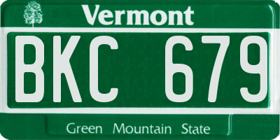 VT license plate BKC679