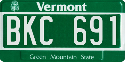 VT license plate BKC691