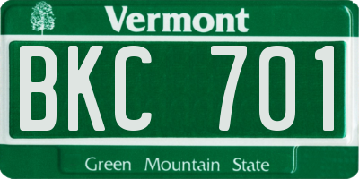 VT license plate BKC701