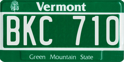 VT license plate BKC710
