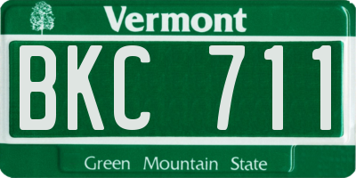 VT license plate BKC711