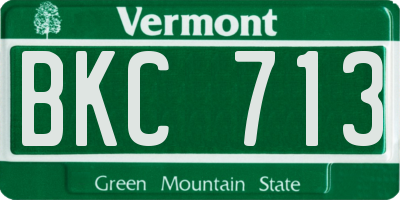 VT license plate BKC713