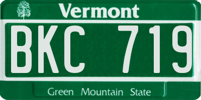 VT license plate BKC719