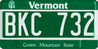 VT license plate BKC732