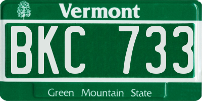 VT license plate BKC733
