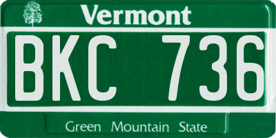 VT license plate BKC736
