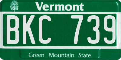 VT license plate BKC739