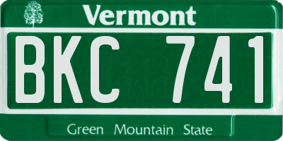 VT license plate BKC741