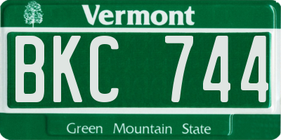 VT license plate BKC744