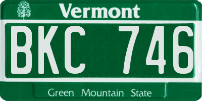 VT license plate BKC746