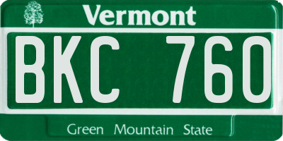VT license plate BKC760