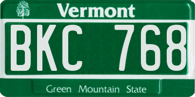 VT license plate BKC768