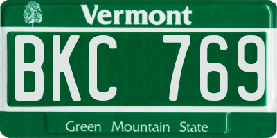 VT license plate BKC769