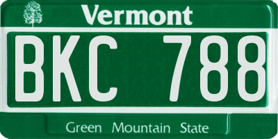 VT license plate BKC788