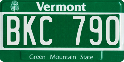 VT license plate BKC790