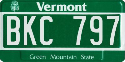 VT license plate BKC797