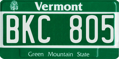 VT license plate BKC805