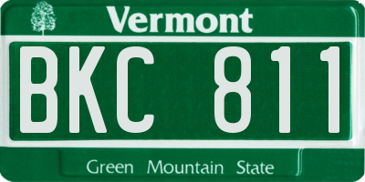 VT license plate BKC811