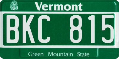 VT license plate BKC815