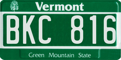 VT license plate BKC816